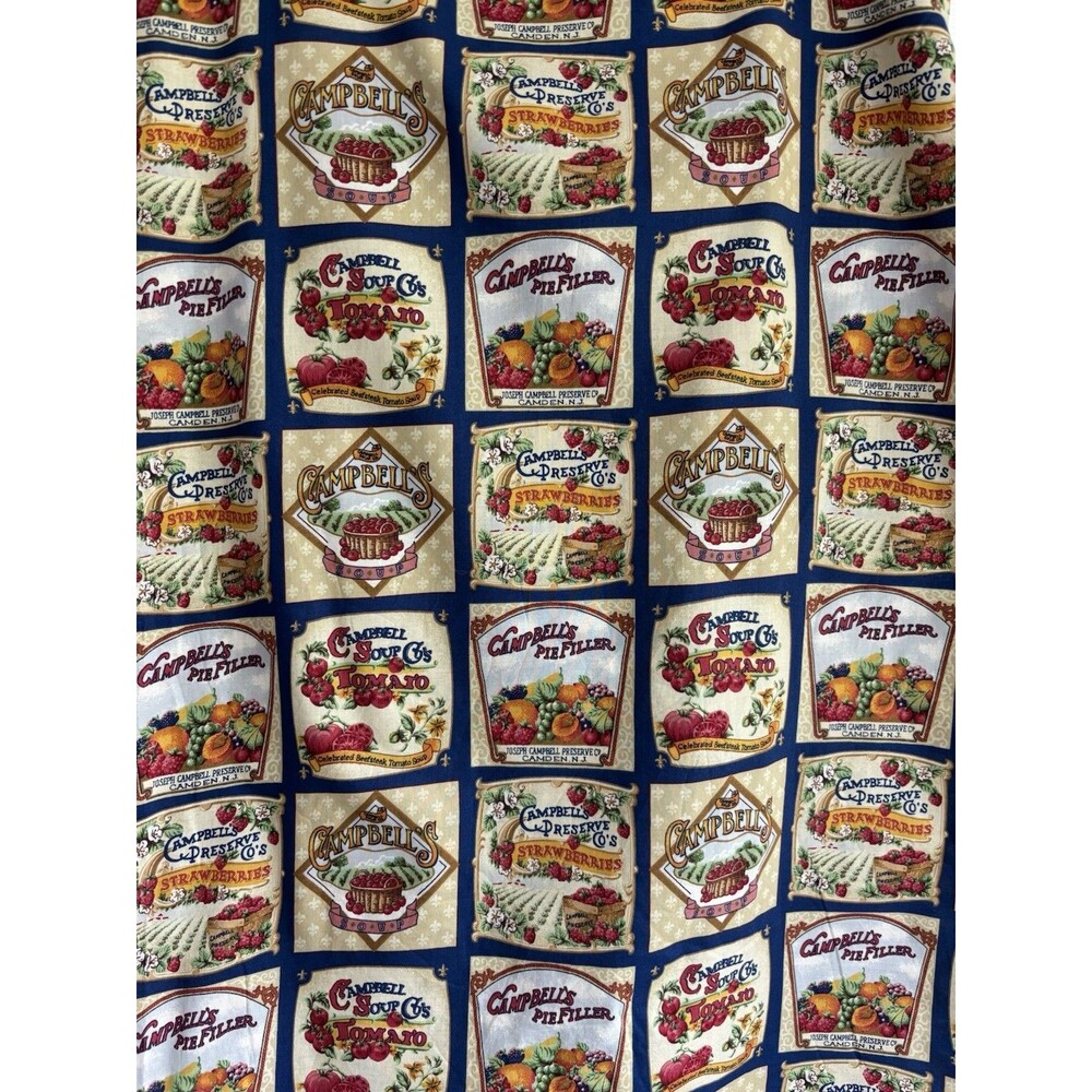 VTG 2001 Campbell Soup Labels Concord Fabrics Cotton Fabric (78x42) 2+ Yards